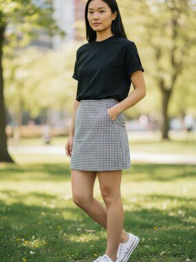 Checkered Skirt/Skort, Size 6
